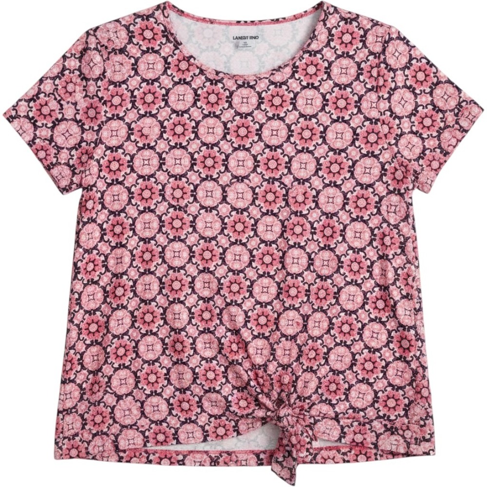 LANDS' END Women's Stretch Polyester Tunic Top Short Swim Geometric L 14 16